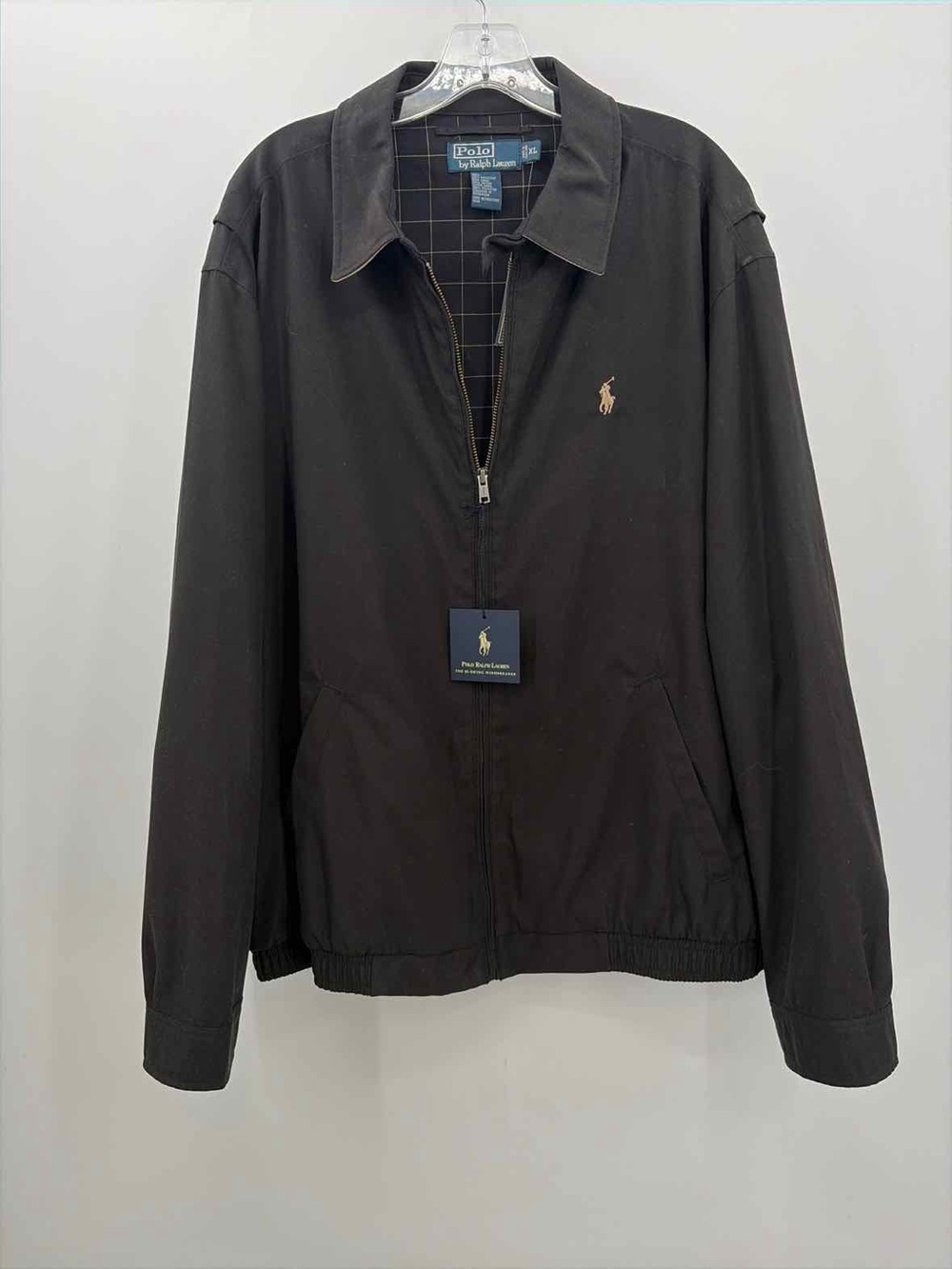 Ralph Lauren Black Zip-Front Bomber Jacket with Polo Logo